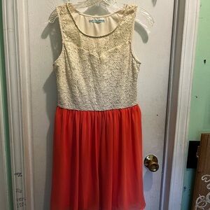 Maurice’s Girls' Cream and Orange Lace Dress